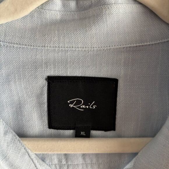RAILS | Wyatt Oxford 100% Cotton Long Sleeve Shirt Color Tidal Etch XL - Picture 2 of 7